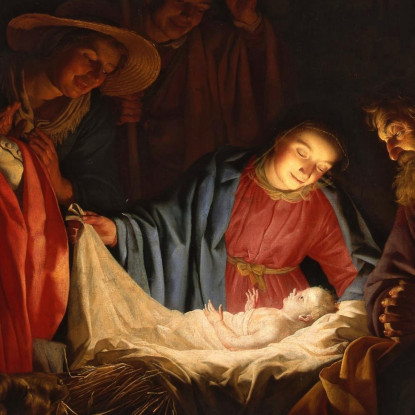 Adorazione Dei Pastori Gerard van Honthorst gvh8 quadro stampato su tela