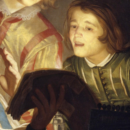 Gruppo Musicale A Lume Di Candela Gerard van Honthorst gvh27 quadro stampato su tela