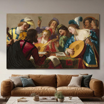 Il Concerto Gerard van Honthorst gvh45 quadro stampato su tela