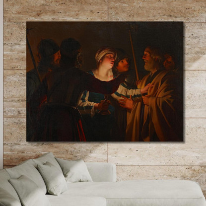 La Negazione Di San Pietro Gerard van Honthorst gvh48 quadro stampato su tela
