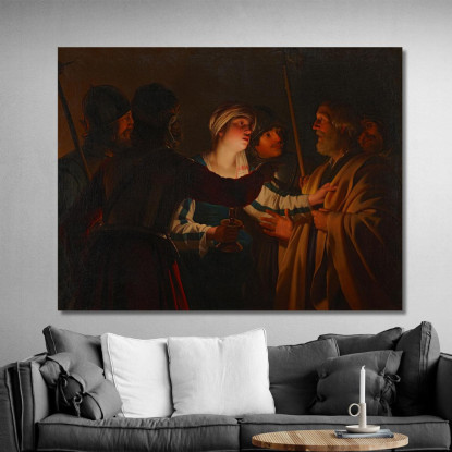 La Negazione Di San Pietro Gerard van Honthorst gvh48 quadro stampato su tela