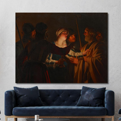 La Negazione Di San Pietro Gerard van Honthorst gvh48 quadro stampato su tela