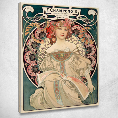 F. Champenois Alphonse Mucha amu41 quadro stampato su tela