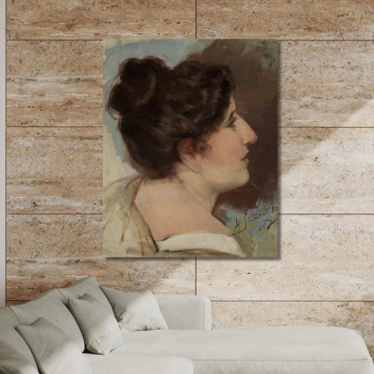 Studio Di Una Testa Henryk Siemiradzki hsm42 quadro stampato su tela