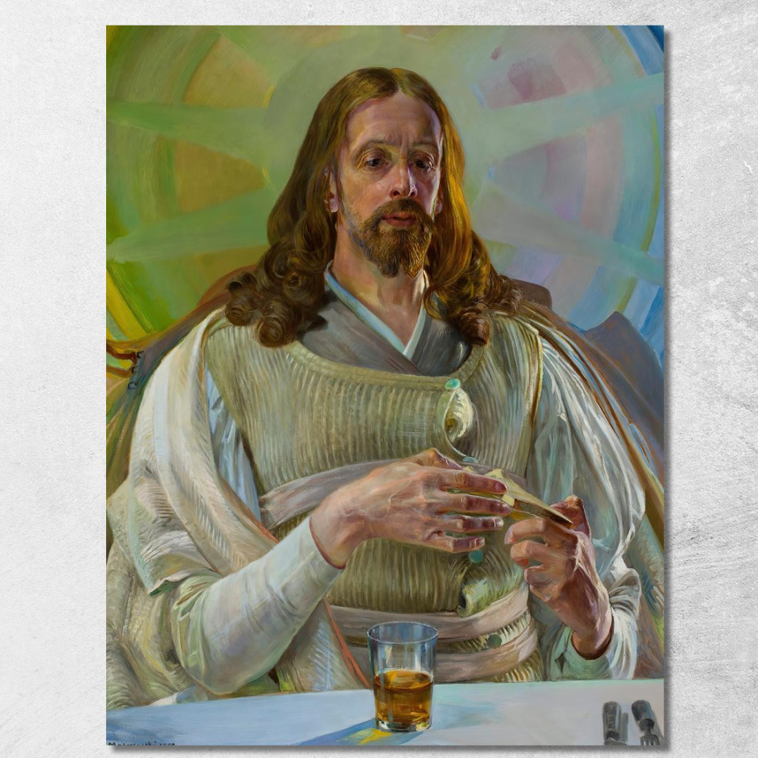 Cristo In Emmaus Sezione Centrale Del Trittico Jacek Malczewski jml12 quadro stampato su tela