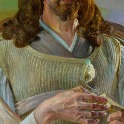 Cristo In Emmaus Sezione Centrale Del Trittico Jacek Malczewski jml12 quadro stampato su tela