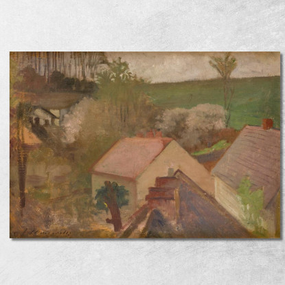 Paesaggio Di Campagna Con Case Jacek Malczewski jml18 quadro stampato su tela