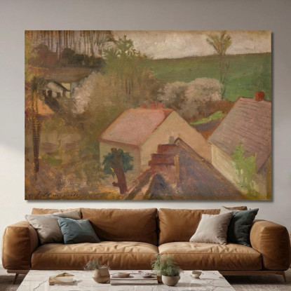 Paesaggio Di Campagna Con Case Jacek Malczewski jml18 quadro stampato su tela