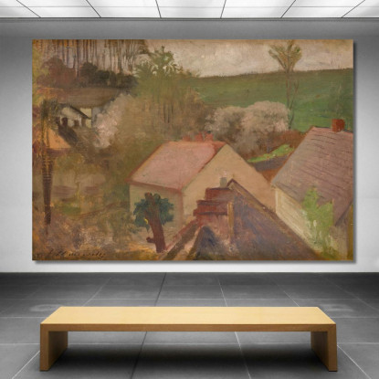 Paesaggio Di Campagna Con Case Jacek Malczewski jml18 quadro stampato su tela