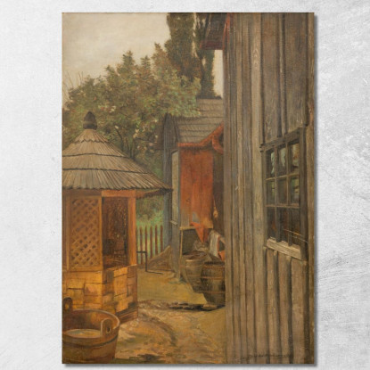 Cortile Jacek Malczewski jml19 quadro stampato su tela