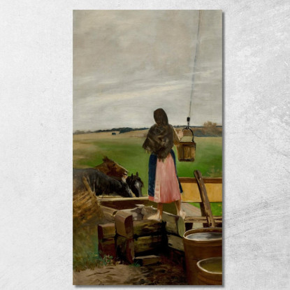 Ragazza Ad Un Pozzo D'Acqua Jacek Malczewski jml37 quadro stampato su tela