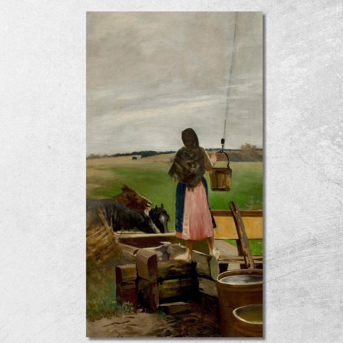 Ragazza Ad Un Pozzo D'Acqua Jacek Malczewski jml37 quadro stampato su tela