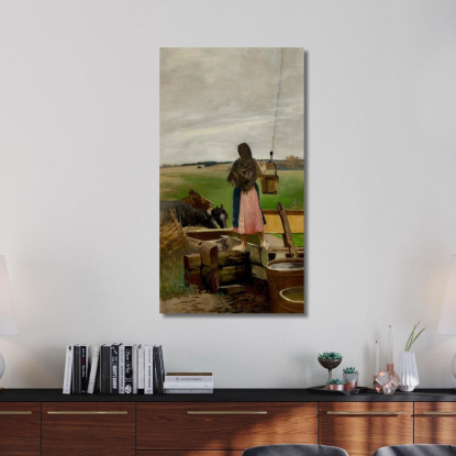 Ragazza Ad Un Pozzo D'Acqua Jacek Malczewski jml37 quadro stampato su tela