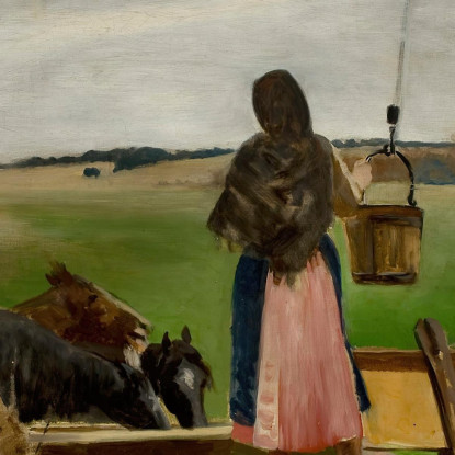 Ragazza Ad Un Pozzo D'Acqua Jacek Malczewski jml37 quadro stampato su tela