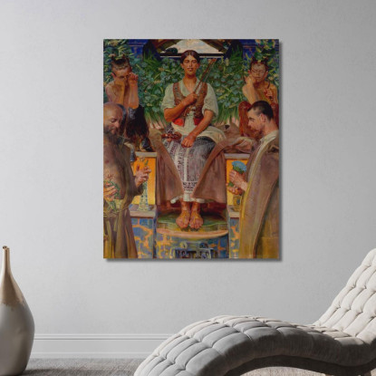 Omaggio All'Arte E Alla Musa Jacek Malczewski jml40 quadro stampato su tela