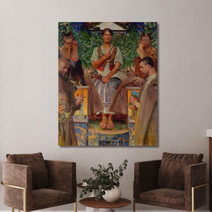 Omaggio All'Arte E Alla Musa Jacek Malczewski jml40 quadro stampato su tela