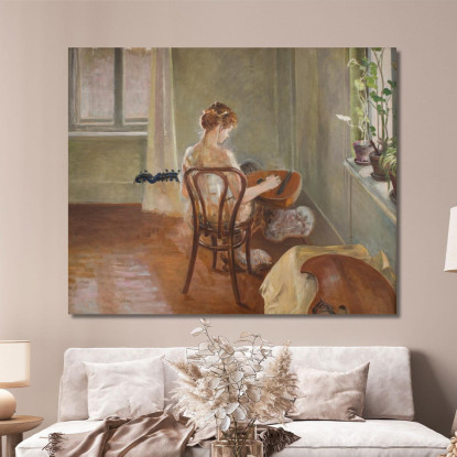 Interno Con La Chimera Che Suona La Chitarra Jacek Malczewski jml46 quadro stampato su tela