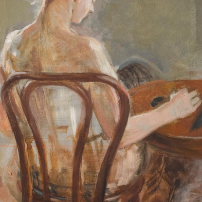 Interno Con La Chimera Che Suona La Chitarra Jacek Malczewski jml46 quadro stampato su tela