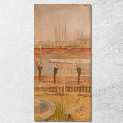 Paesaggio Dalle Rive Della Vistola Jacek Malczewski jml49 quadro stampato su tela