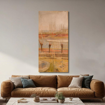 Paesaggio Dalle Rive Della Vistola Jacek Malczewski jml49 quadro stampato su tela