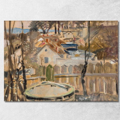 Paesaggio Con Pozzo Jacek Malczewski jml51 quadro stampato su tela