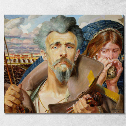 Sezione Centrale Musicale Del Trittico Jacek Malczewski jml59 quadro stampato su tela