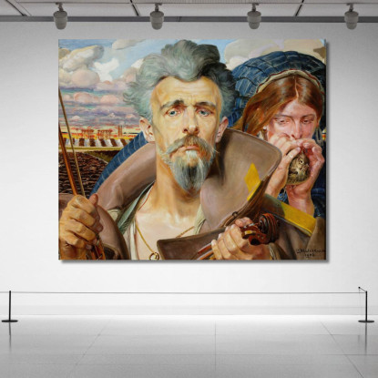 Sezione Centrale Musicale Del Trittico Jacek Malczewski jml59 quadro stampato su tela