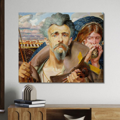 Sezione Centrale Musicale Del Trittico Jacek Malczewski jml59 quadro stampato su tela