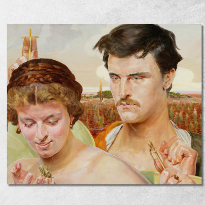 Musica Ala Destra Del Trittico Jacek Malczewski jml61 quadro stampato su tela