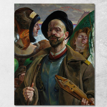 Su Una Corda Autoritratto Jacek Malczewski jml70 quadro stampato su tela