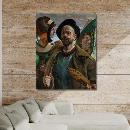 Su Una Corda Autoritratto Jacek Malczewski jml70 quadro stampato su tela