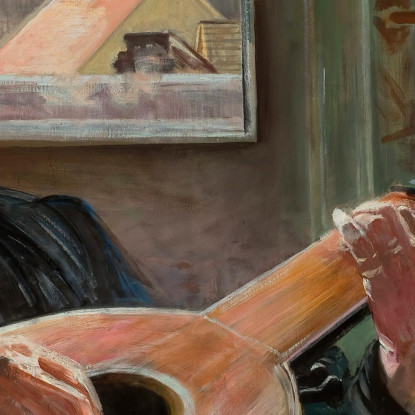 Ritratto Della Sorella Dell'Artista Helena Con Un Liuto Jacek Malczewski jml83 quadro stampato su tela