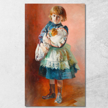 Ritratto Della Figlia Dell'Artista Julia Con Una Bambola Jacek Malczewski jml89 quadro stampato su tela