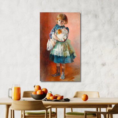 Ritratto Della Figlia Dell'Artista Julia Con Una Bambola Jacek Malczewski jml89 quadro stampato su tela