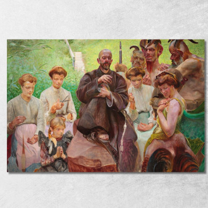 San Francesco Jacek Malczewski jml103 quadro stampato su tela