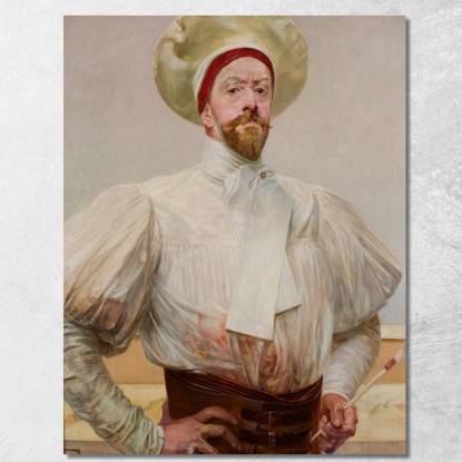 Autoritratto In Abito Bianco Jacek Malczewski jml109 quadro stampato su tela