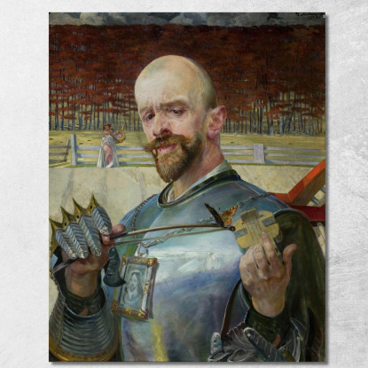 Autoritratto In Armatura Con Violini Jacek Malczewski jml110 quadro stampato su tela