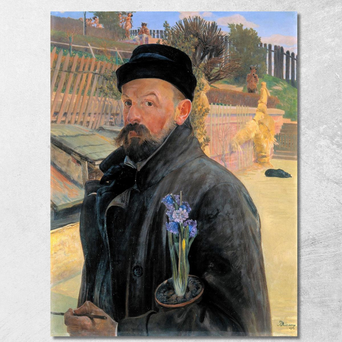 Autoritratto Con Un Giacinto Jacek Malczewski jml111 quadro stampato su tela