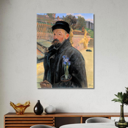 Autoritratto Con Un Giacinto Jacek Malczewski jml111 quadro stampato su tela