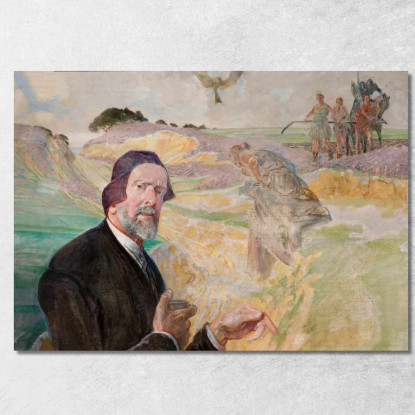 Autoritratto Con Una Strada Polacca Jacek Malczewski jml112 quadro stampato su tela