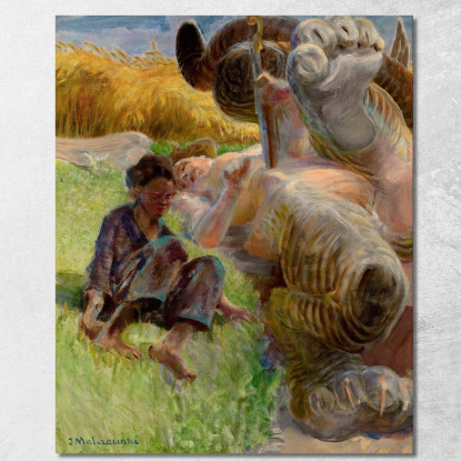 Pastorello E Un'Arpia Jacek Malczewski jml116 quadro stampato su tela