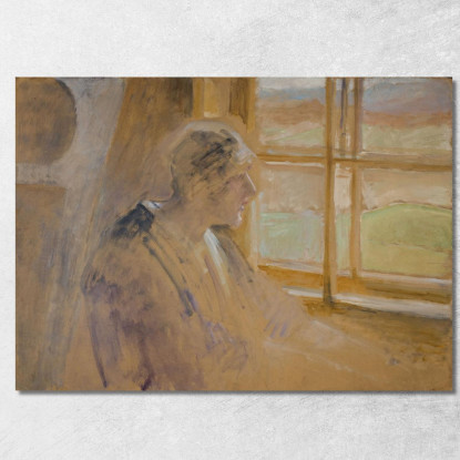 Schizzo Di Una Donna Alla Finestra Jacek Malczewski jml118 quadro stampato su tela