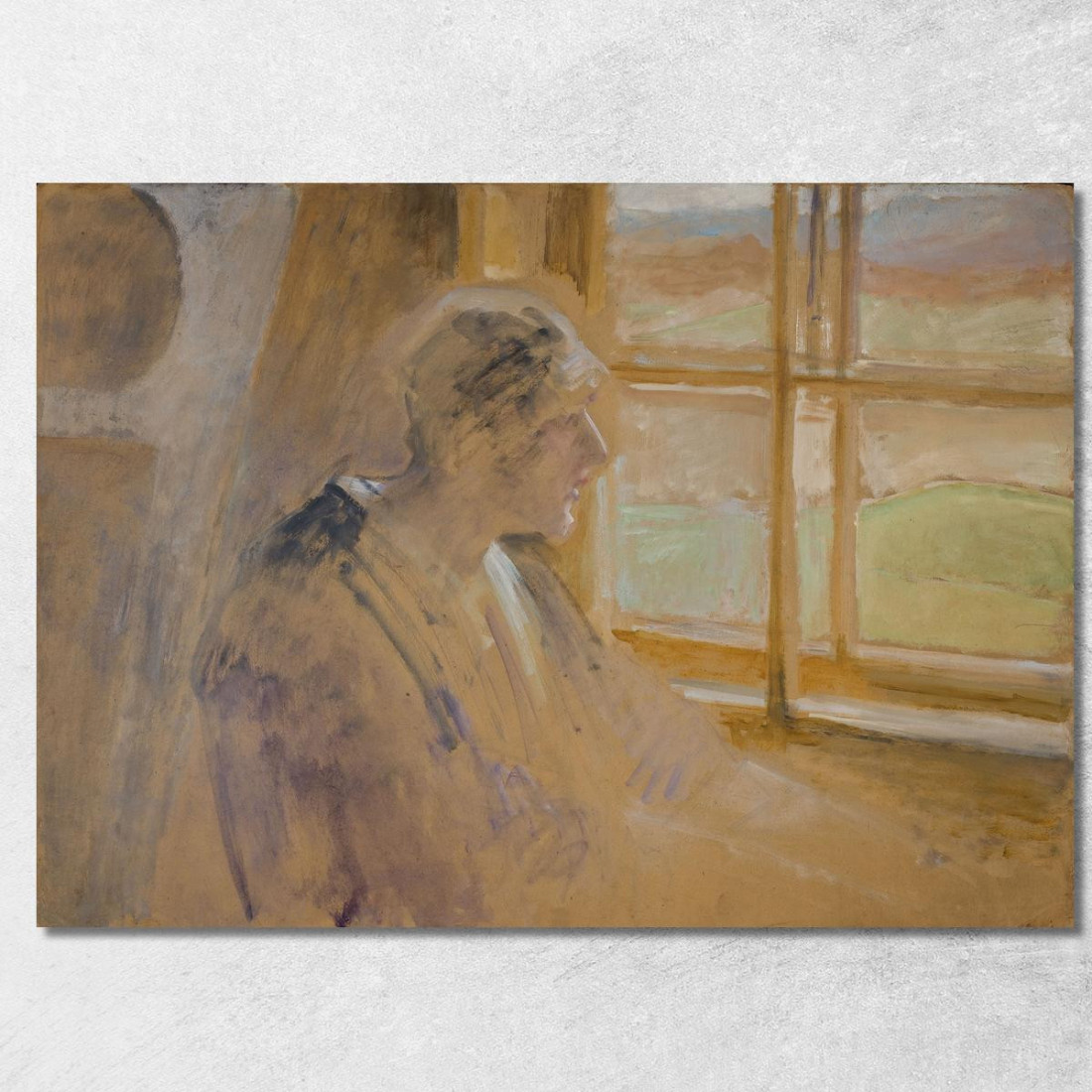 Schizzo Di Una Donna Alla Finestra Jacek Malczewski jml118 quadro stampato su tela