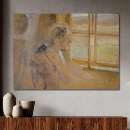 Schizzo Di Una Donna Alla Finestra Jacek Malczewski jml118 quadro stampato su tela