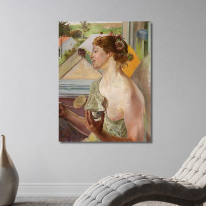 Bolle Di Sapone (Donna Con Tazza) Jacek Malczewski jml121 quadro stampato su tela