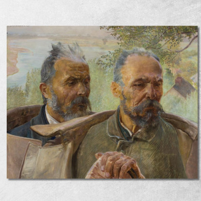 Due Teste Di Vecchi Jacek Malczewski jml138 quadro stampato su tela