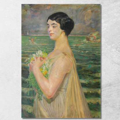 Donna Al Mare Jacek Malczewski jml146 quadro stampato su tela