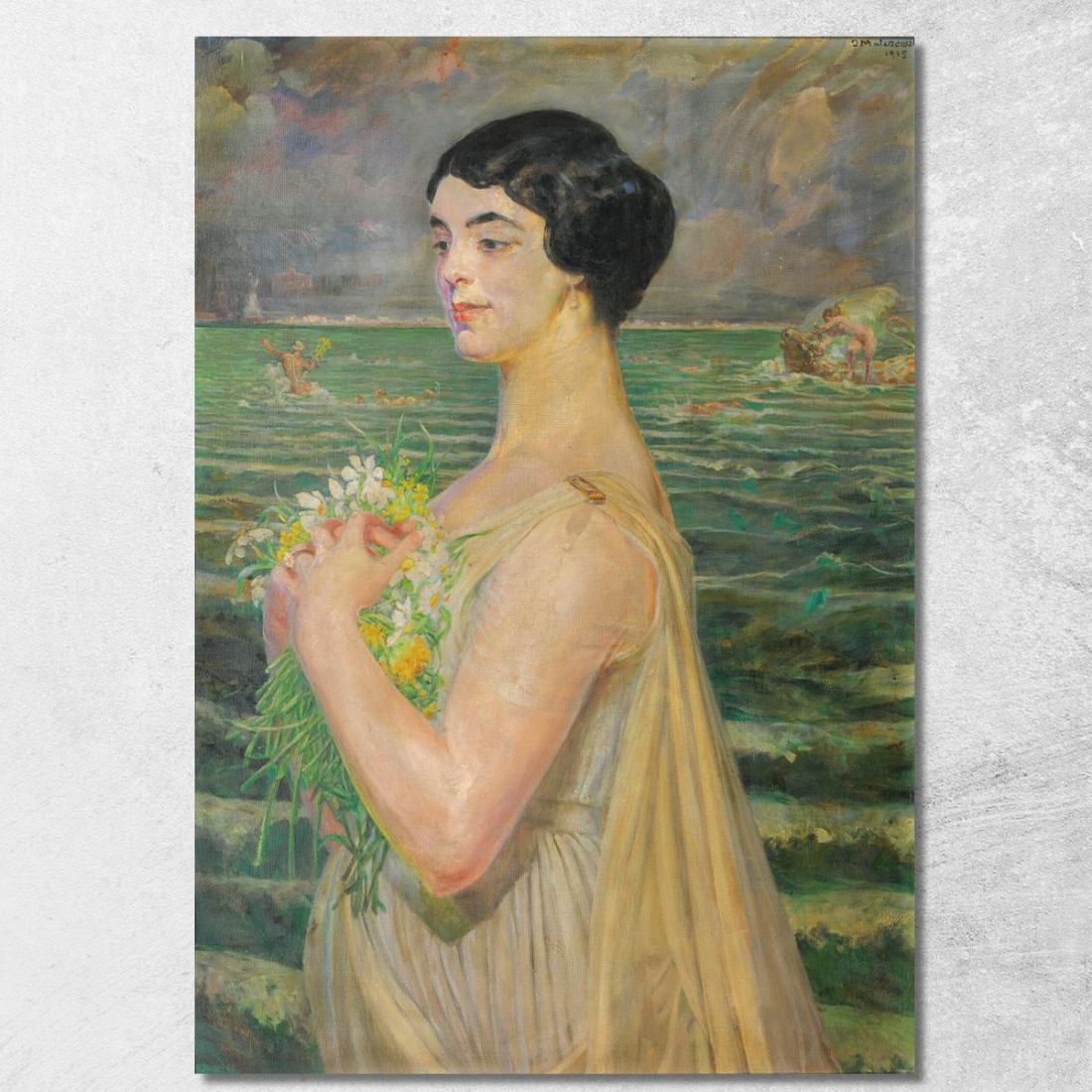 Donna Al Mare Jacek Malczewski jml146 quadro stampato su tela