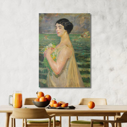 Donna Al Mare Jacek Malczewski jml146 quadro stampato su tela
