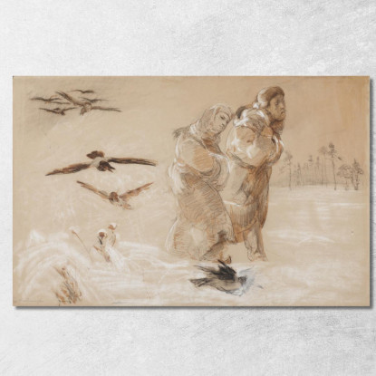 Anhelli Ed Ellenai In Viaggio Jacek Malczewski jml149 quadro stampato su tela